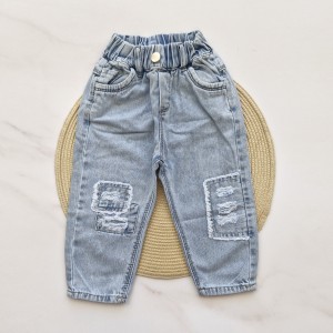 شلوار جین روشن مام استایل زاپدار پرنیان