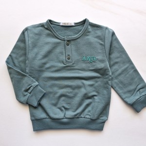 بلوز دورس سبز دودی یقه ژاپنی آنیل kids