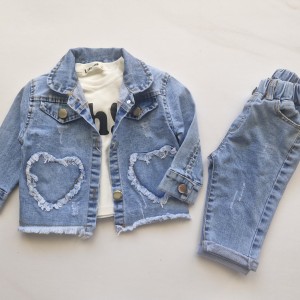 ست سه تکه جین مجلسی دخترانه لیلیوم