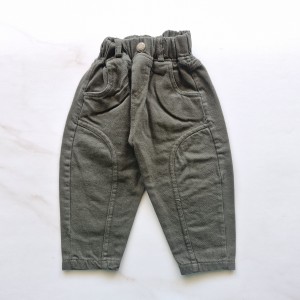 شلوار کتان سبز امیرکوچولو