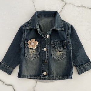 کت جین گلدار kids