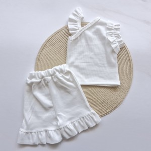 تاپ و شلوارک کبریتی سفید