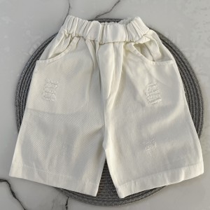 شلوارک کتان شیری kids