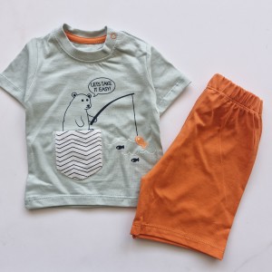 تیشرت و شلوارک خرس ماهیگیر سبز وچیون