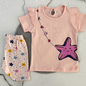 تیشرت شلوارک ستاره صورتی وچیون kids