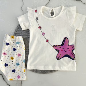 تیشرت شلوارک ستاره سفید وچیون kids