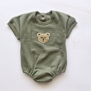 بادی آستین کوتاه بیسکویتی تدی سبز