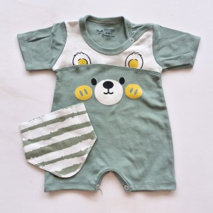 رامپر و دستمال گردن خرس سبز تیره چیاکو