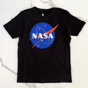 تیشرت آستین کوتاه مشکی ناسا kids