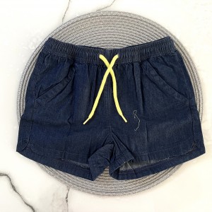 شلوارک جین کاغذی بند لیمویی لوپیلو kids