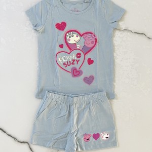 تیشرت و شلوارک peppa pig آبی kids