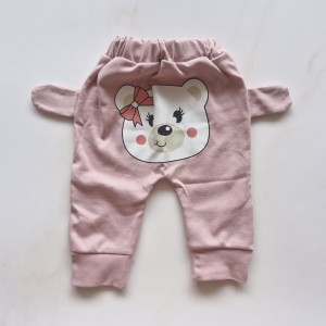 شلوار گوشدار خرس صورتی