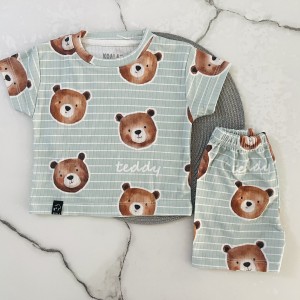 ست تیشرت شلوارک راحتی کبریتی تدی kids