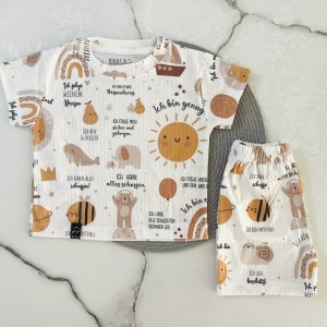 ست تیشرت شلوارک راحتی کبریتی هپی  kids