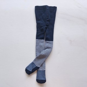 جوراب شلواری گرم راه راه سرمه ای لوپیلو