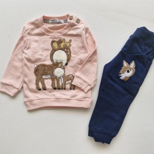 بلوز و شلوار آهو صورتی آنیل