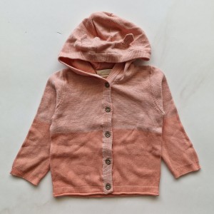 ژاکت بافت کلاهدار گلبهی لوپیلو