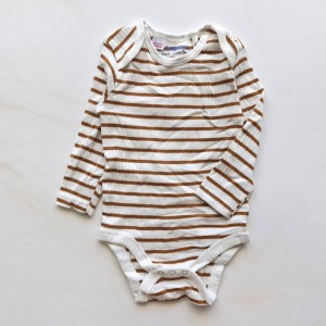 بادی آستین بلند کبریتی راه راه سفید قهوه ای لوپیلو