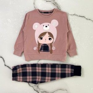 بلوز شلوار دختر کلاهدار کالباسی وچیون kids