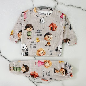 ست بلوز شلوار راحتی کبریتی اسنوپی kids