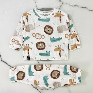 ست بلوز شلوار راحتی کبریتی حیوانات جنگل kids