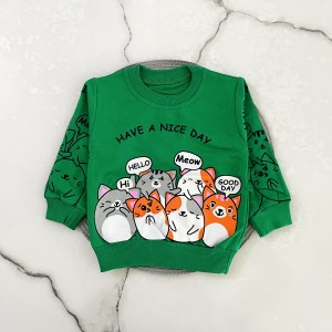 بلوز دورس گربه های خوشحال سبز kids