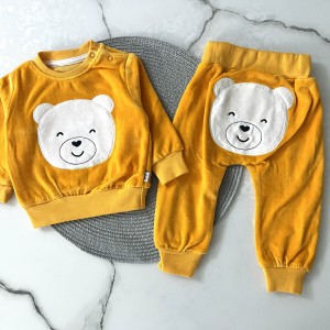 بلوز شلوار مخمل خرس نارنجی وچیون