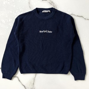 بلوز کوتاه بافت سرمه ای نیویورک پپرتز kids