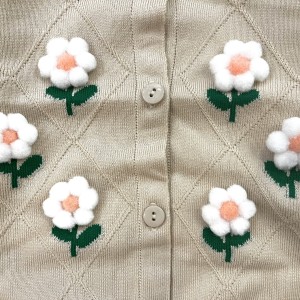 ژاکت گل گلی کرمی kids