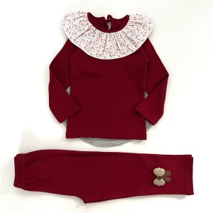 بلوز شلوار یلدایی یقه گل گلی kids