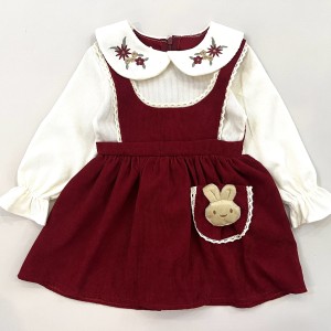 پیراهن یلدایی مخمل کبریتی خرگوش kids