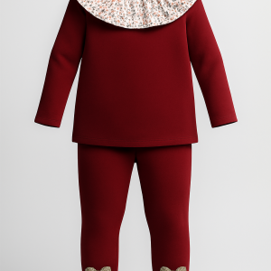 بلوز شلوار یلدایی یقه گل گلی kids