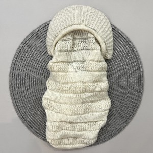 کلاه بافت نقاب دار شیری kids