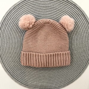 کلاه دو پوم صورتی لاینردار