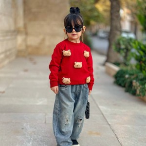 بلوز بافت یلدایی تدی قرمز kids