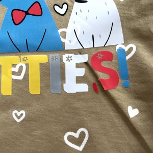 بلوز شلوار دورس گربه خوشحال خاکی kids *** مشکل دار