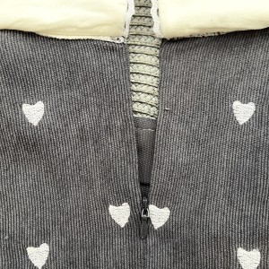 پیراهن مخمل کبریتی قلب طوسی kids