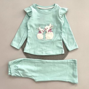 بلوز شلوار خرگوش سبزآبی وچیون kids