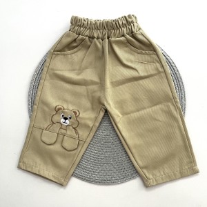 شلوار کتان تدی کرم خاکی