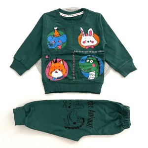 بلوز شلوار حیوانات سبز پوشانو kids