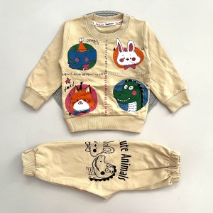 بلوز شلوار حیوانات کرمی پوشانو kids