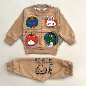 بلوز شلوار حیوانات نسکافه ای پوشانو kids