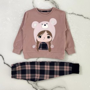 بلوز شلوار دختر کلاهدار بزرگ کالباسی وچیون kids