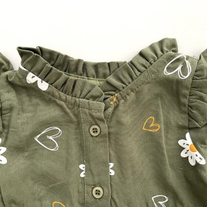 پیراهن گل گلی سبز kids