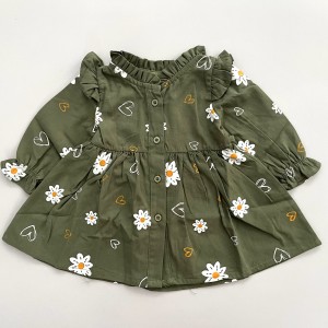 پیراهن گل گلی سبز kids