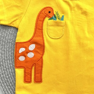 تیشرت و شلوار دایناسور گلدوزی زرد وچیون