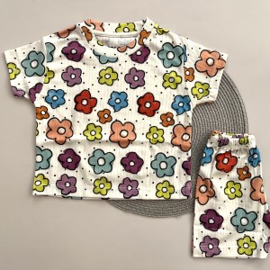 ست تیشرت شلوارک ریلی گل گلی kids