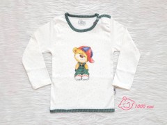 تی شرت آستین بلند طرح خرس کلاه دار لایت