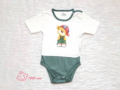 زیردکمه ای آستین کوتاه خرس کلاه دار لایت