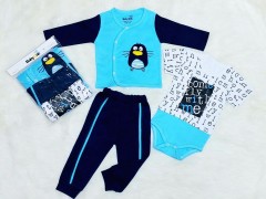 ست 3 تکه طرح پنگوئن آبی بی بی وان